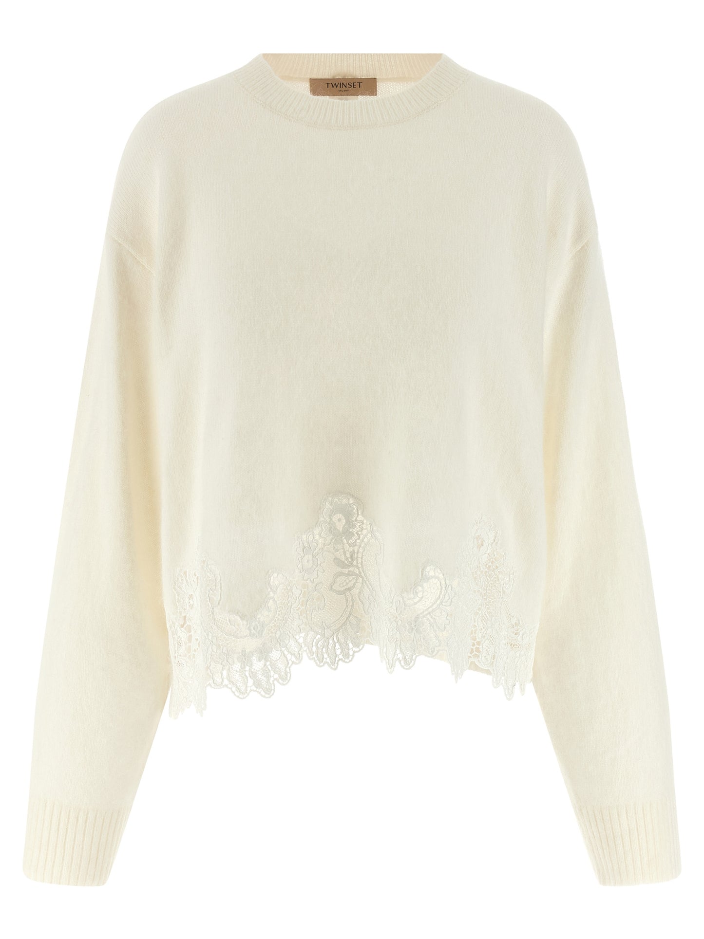 Lace insert sweater Sweater, cardigans