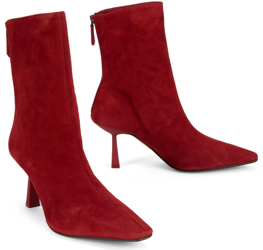 High-heeled boots in suede SHOES