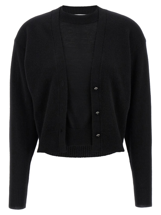 Trompe l'oeil cardigan sweater Sweater, cardigans