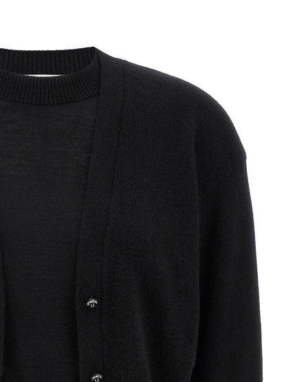 Trompe l'oeil cardigan sweater Sweater, cardigans