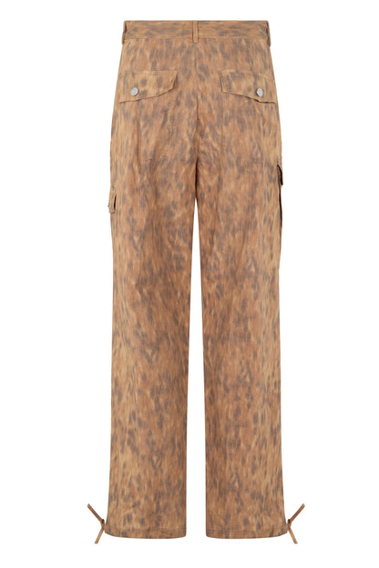 Printed cotton cargo pants RTW