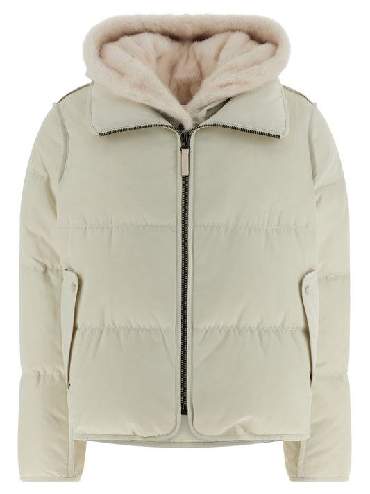 Fur insert cropped down jacket Down jacket, Parka, Casual jackets