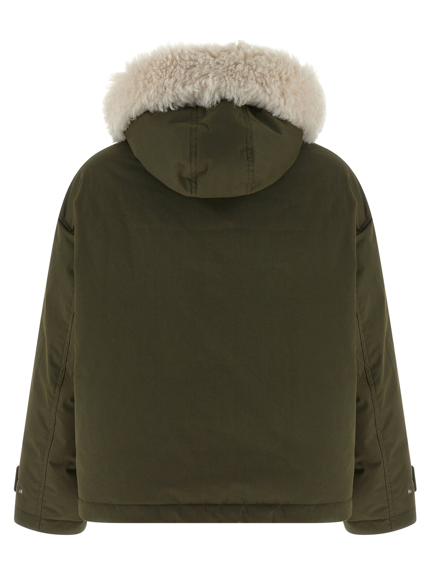 Merino Shearling hooded parka Down jacket, Parka, Casual jackets
