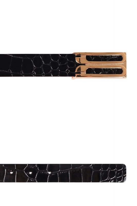 Jumbo Frame belt in printed leather ACC