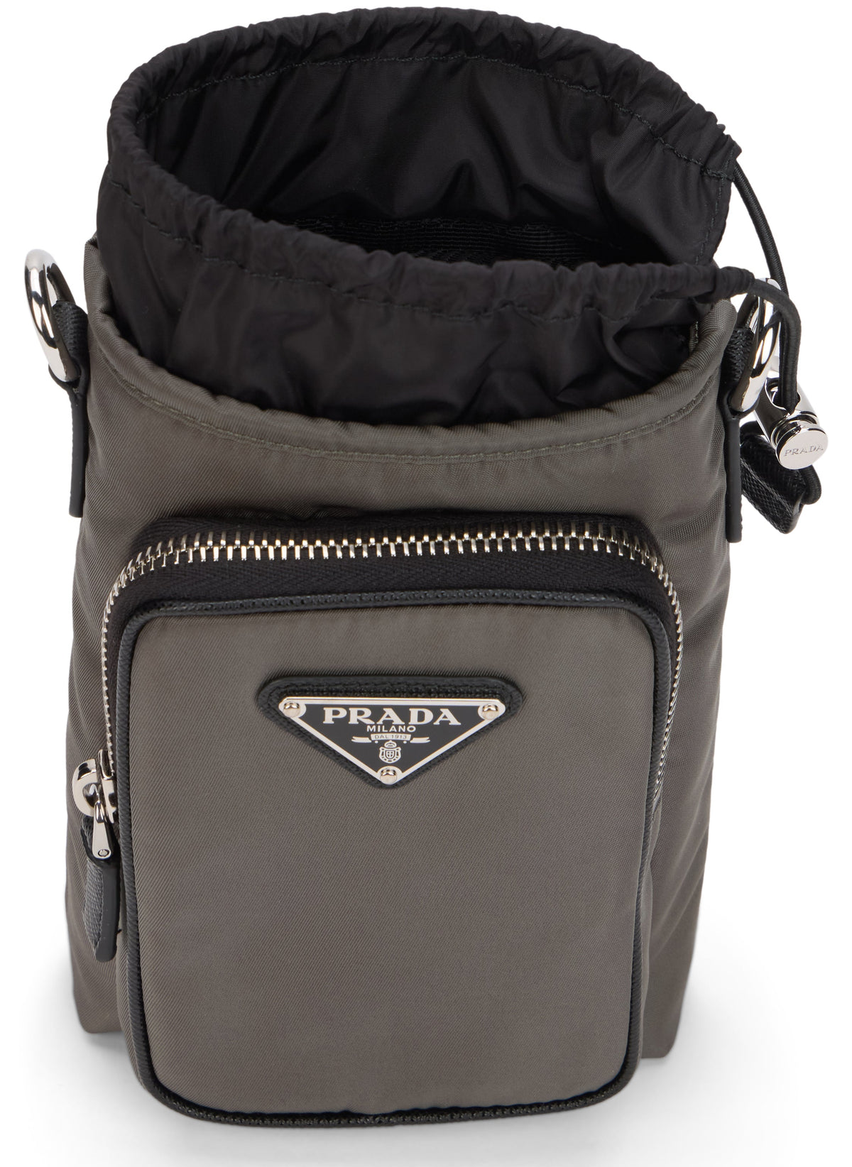 Phone case in Re-Nylon black with shoulder strap RTW