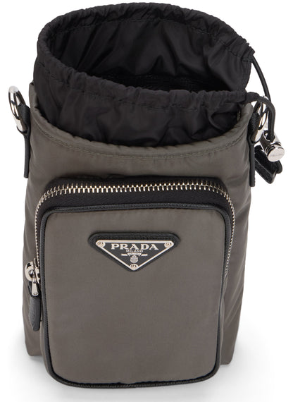 Phone case in Re-Nylon black with shoulder strap RTW