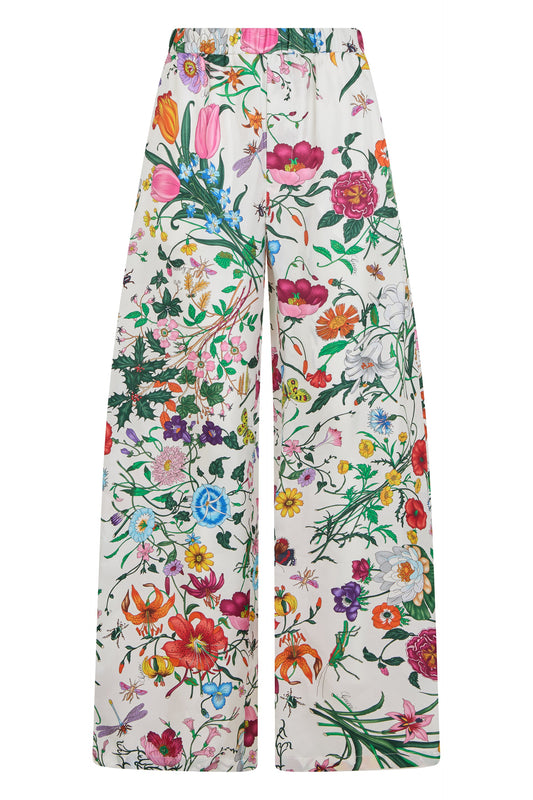 Floral wide-leg pants in silk RTW