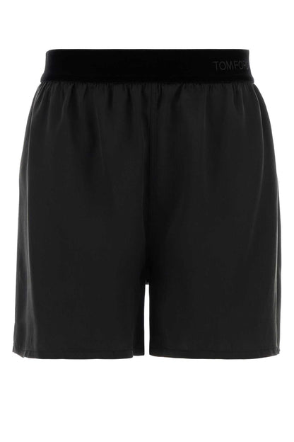 PEACH-FEEL SILK SATIN PJ SHORTS SHORTS