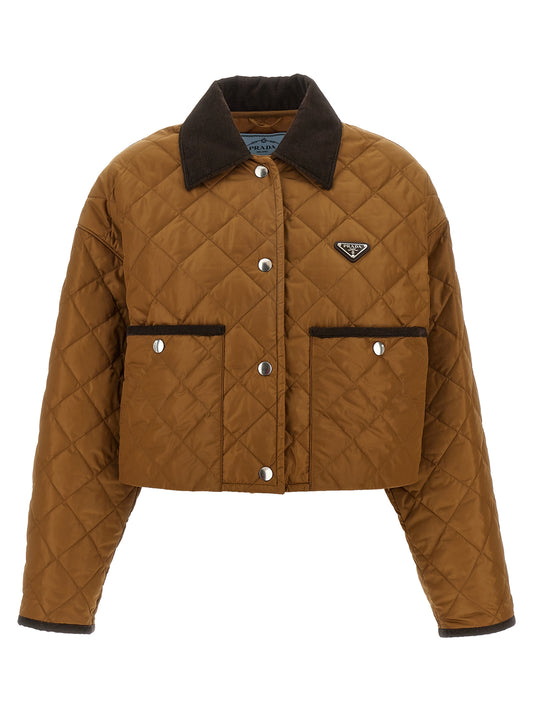 Quilted crop jacket Down jacket, Parka, Casual jackets