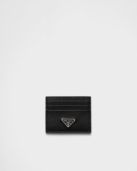 Prada Logo detail leather card holder