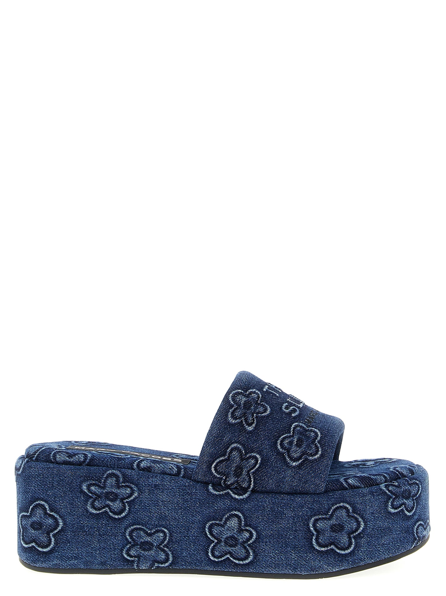 'The Puffy Daisy Denim Platform Sandal' slides Sandals