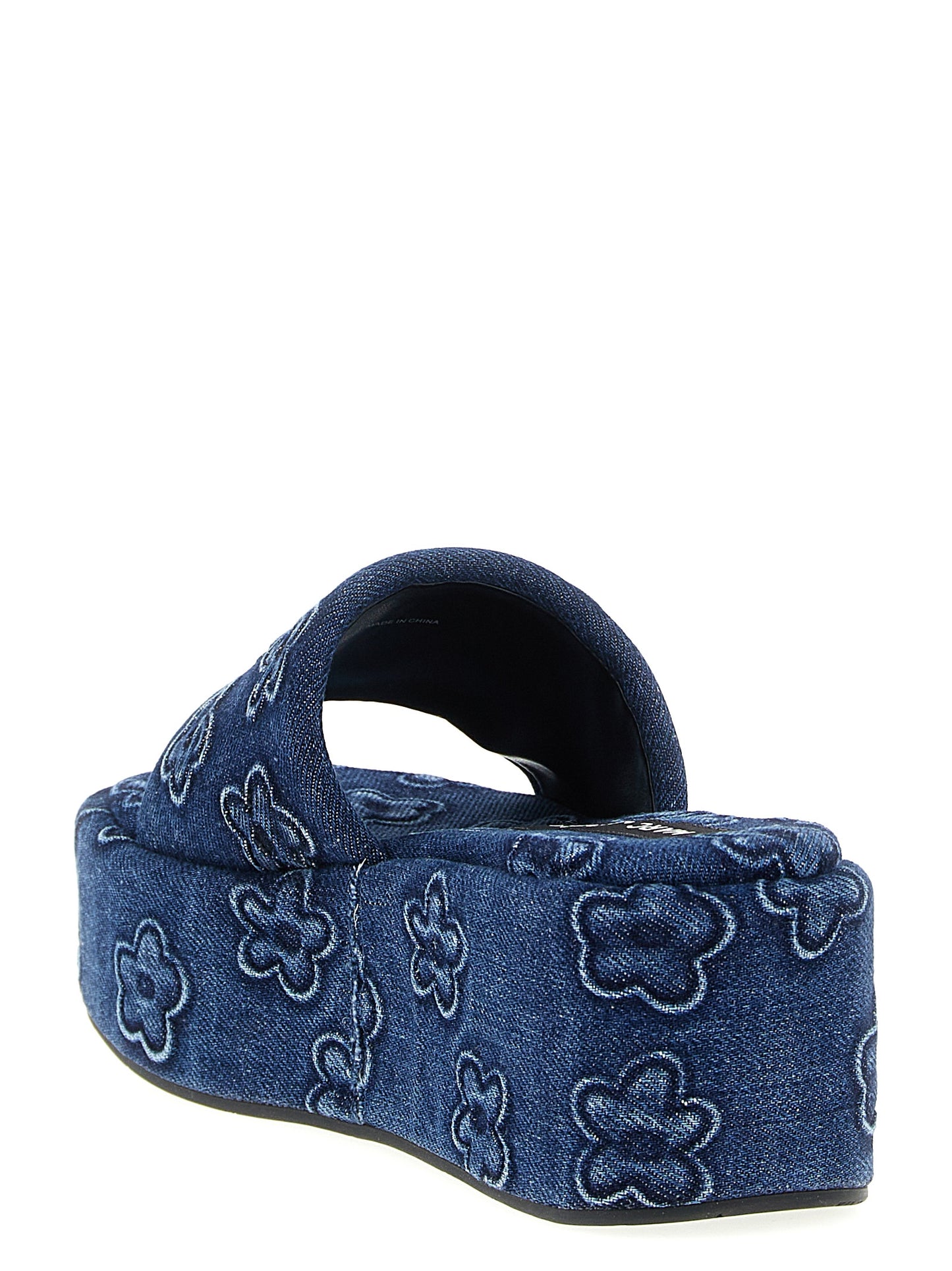 'The Puffy Daisy Denim Platform Sandal' slides Sandals
