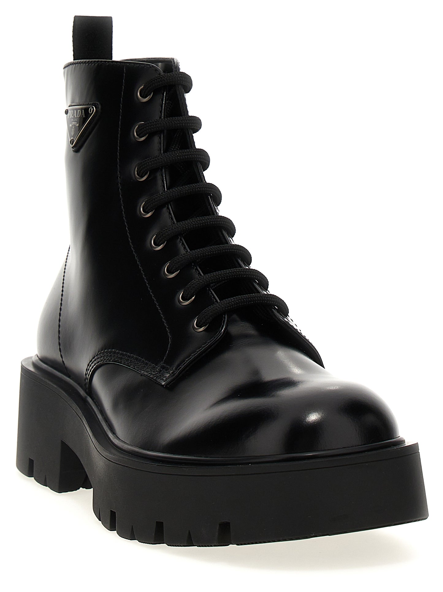 Logo brushed leather ankle boots Boots, ankle boots