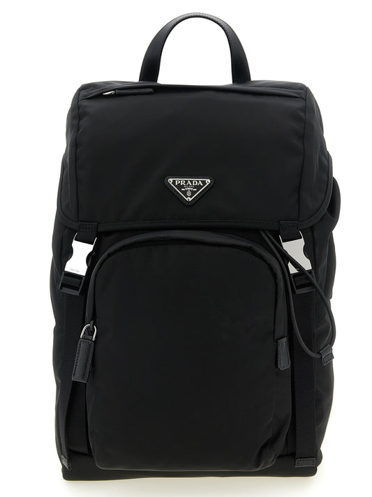 Re-nylon logo backpack Backpacks