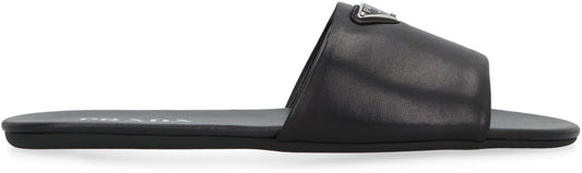 Prada Leather slides with logo