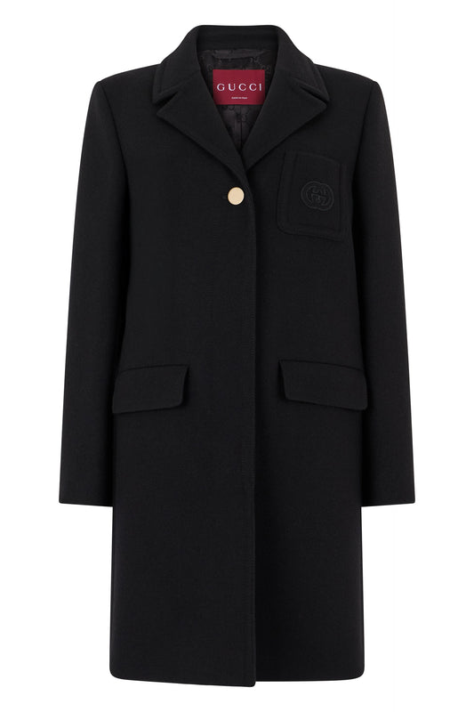 Wool batavia coat with patch RTW