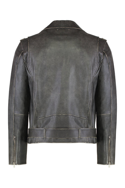 Leather jacket with distressed treatment RTW