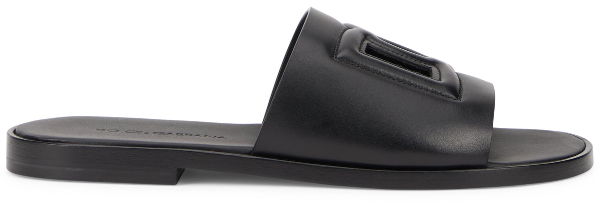 Leather slippers with logo RTW