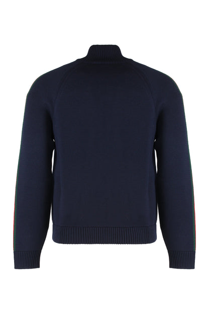 Jacket with zipper in knitted wool RTW