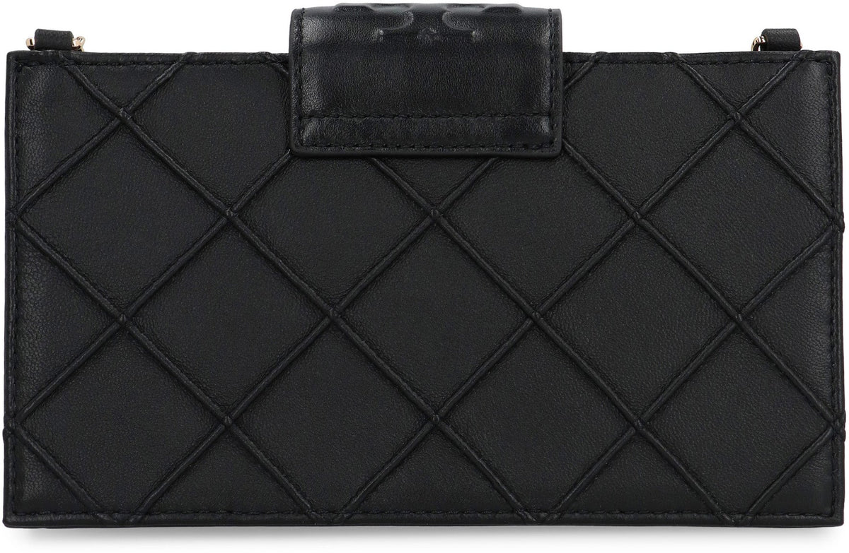 Tory Burch Fleming Leather wallet on chain