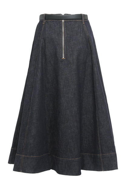 Flared midi dress in denim RTW