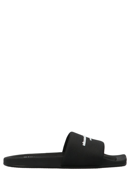Logo band nylon sliders Sandals