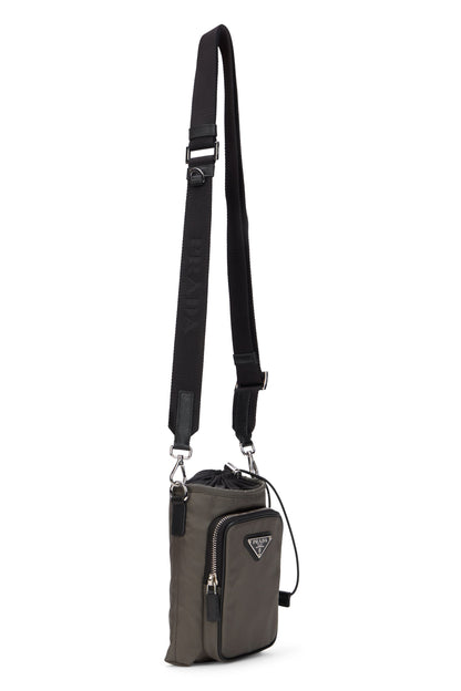 Phone case in Re-Nylon black with shoulder strap RTW