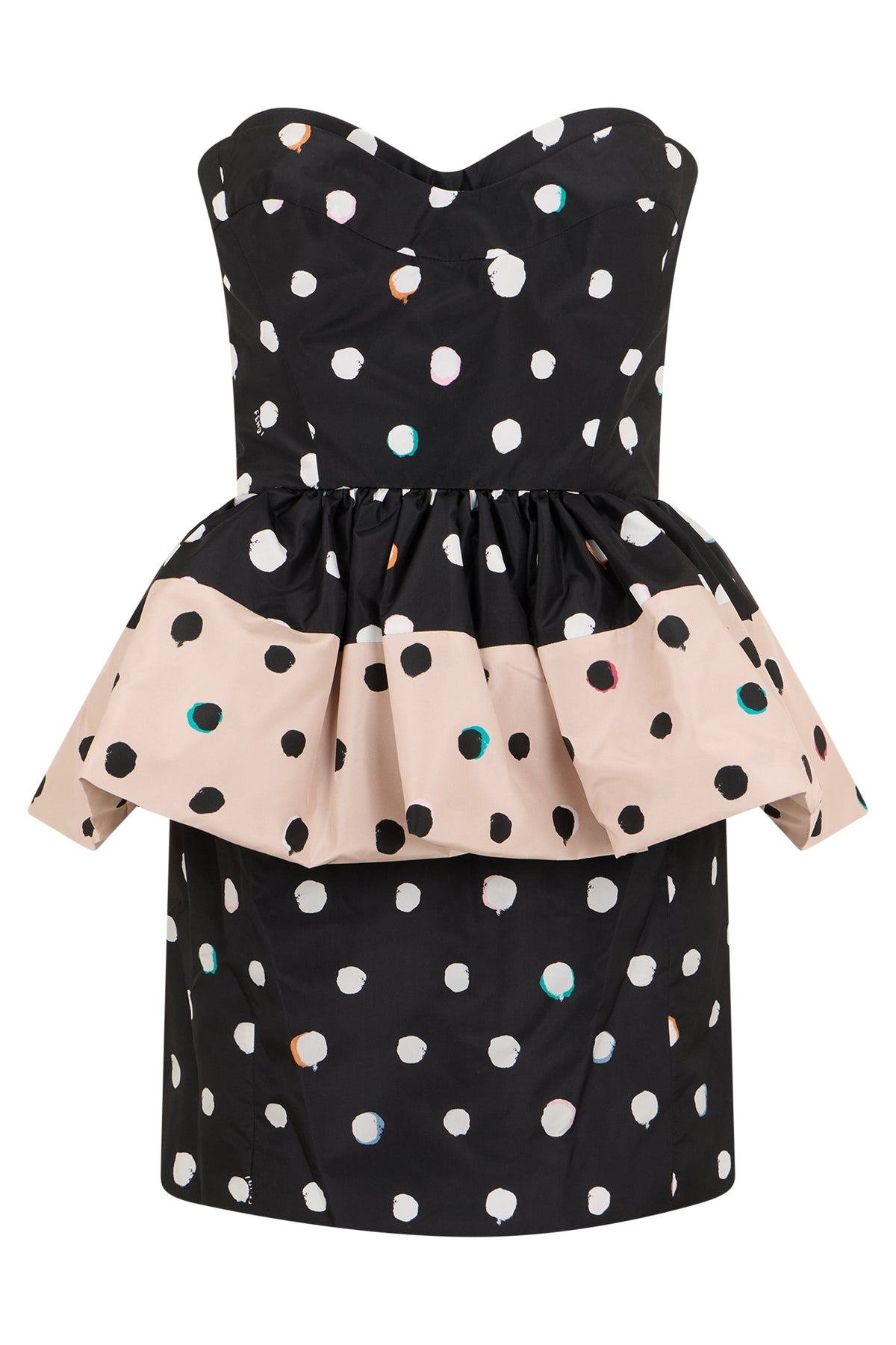 Mini dress in taffeta with polka dots RTW