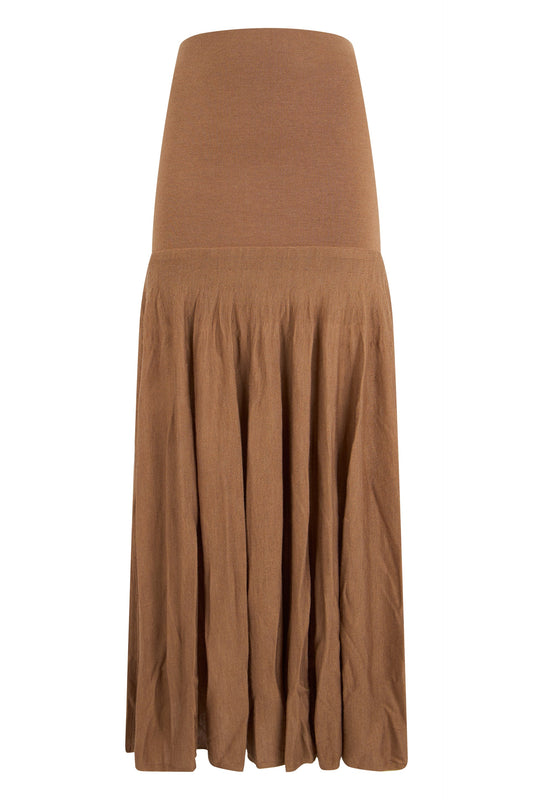 Long skirt in mixed silk and wool RTW