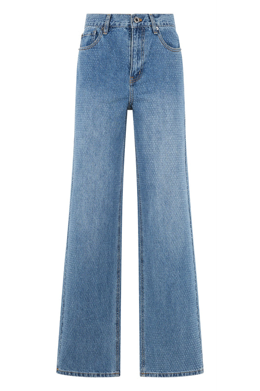 Straight leg jeans with rhinestones RTW