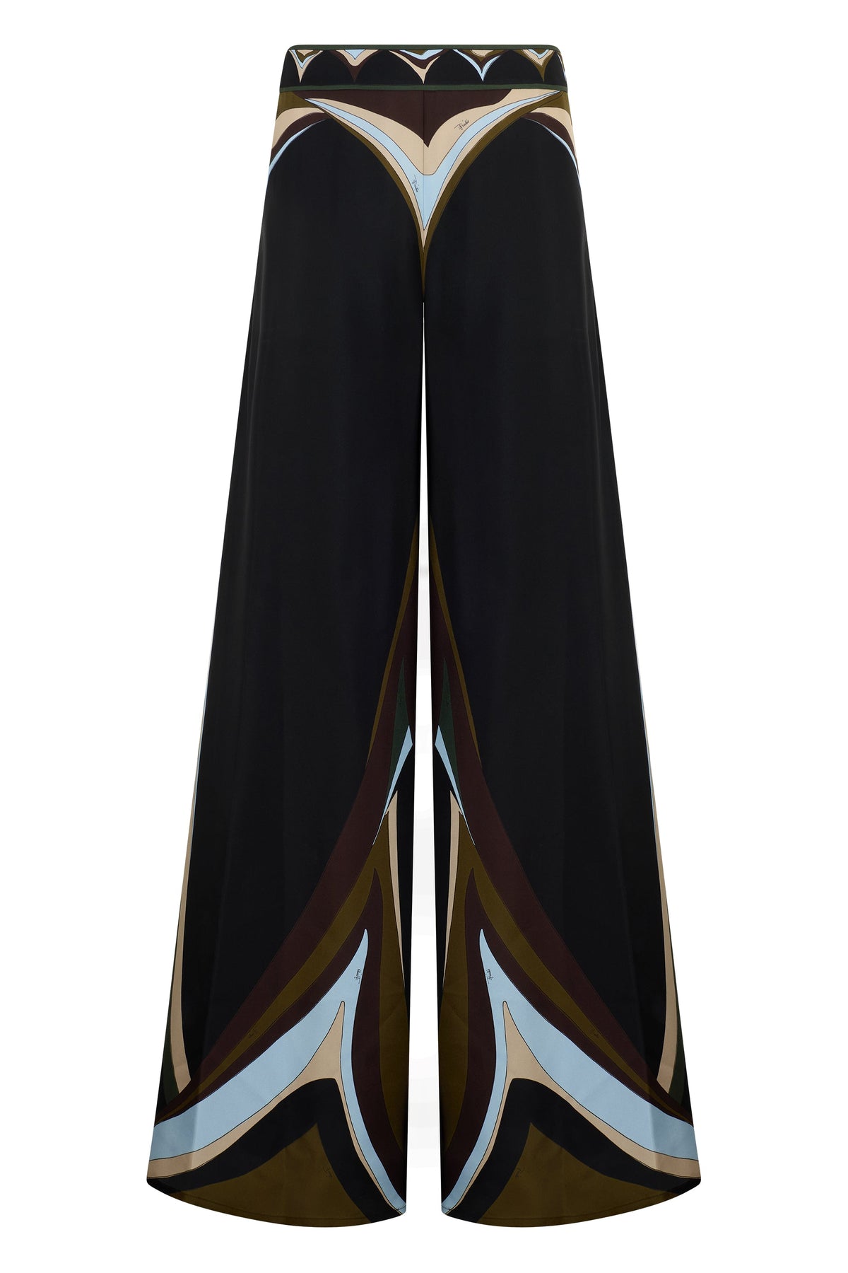 Palazzo pants in printed silk RTW