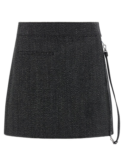 'Zipped Caviar Mini' skirt Skirts