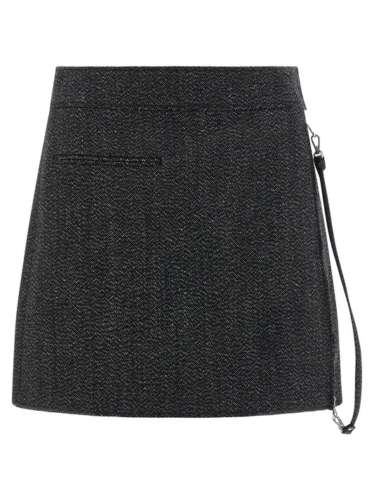 'Zipped Caviar Mini' skirt Skirts
