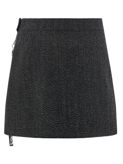 'Zipped Caviar Mini' skirt Skirts