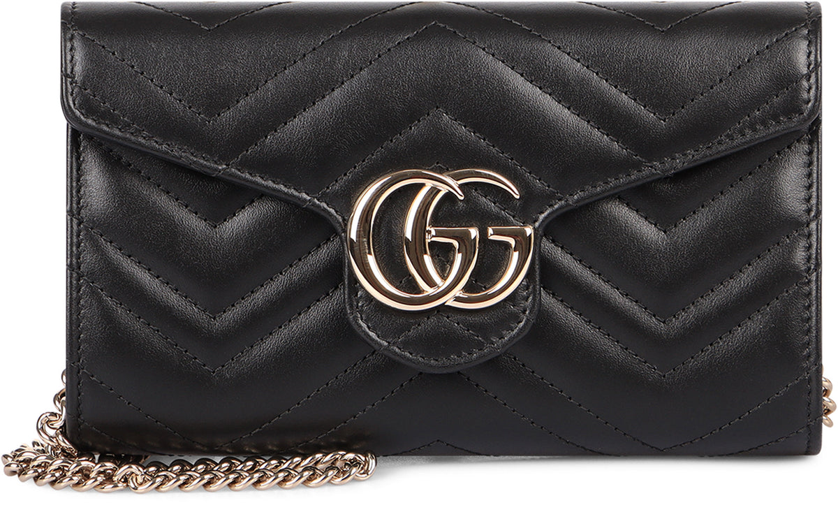 Gucci GG Marmont leather wallet on chain