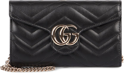 Gucci GG Marmont leather wallet on chain