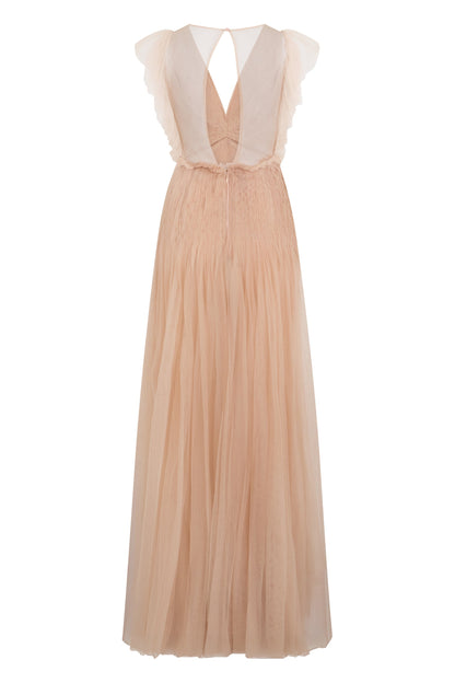 Long dress with V-neck RTW