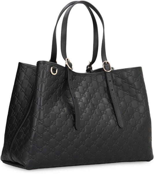 GG Emblem large leather tote BAGS