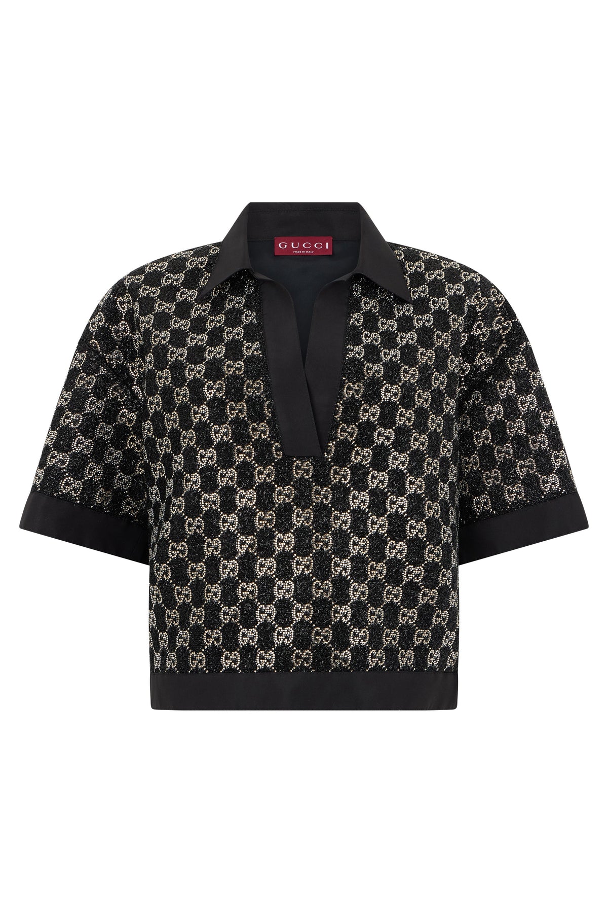 Top in tweed lamé with rhinestones RTW