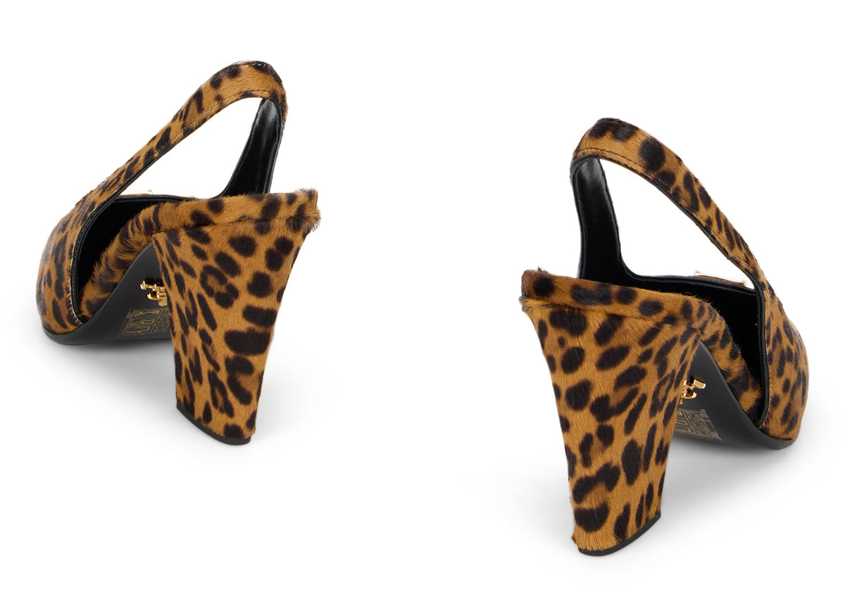 Slingback with animal print and heel SHOES