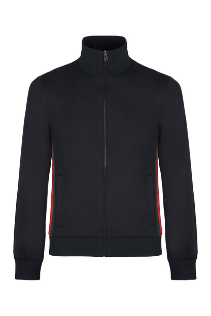 Technical jersey jacket with zip and web tape RTW