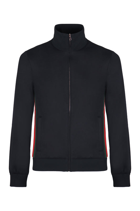 Technical jersey jacket with zip and web tape RTW