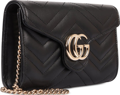 Gucci GG Marmont leather wallet on chain