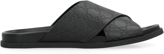 Slides in leather RTW