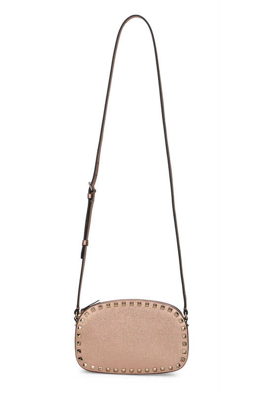 Rockstud shoulder bag in hammered leather BAGS
