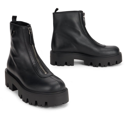 Leather boots with zipper SHOES