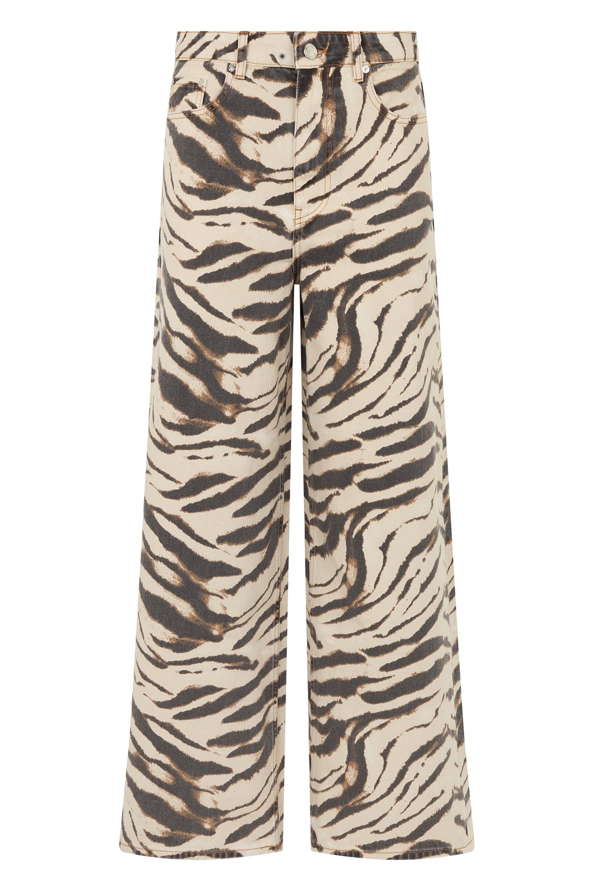 GANNI Wide leg printed jeans