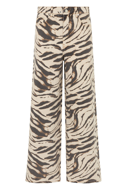 GANNI Wide leg printed jeans
