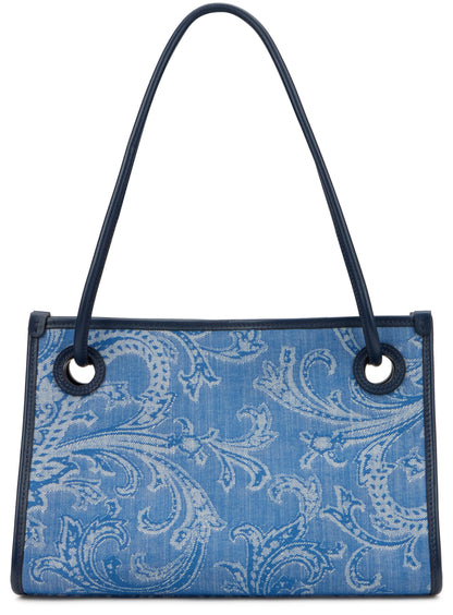 Medium shopper bag Eyes in denim jacquard BAGS