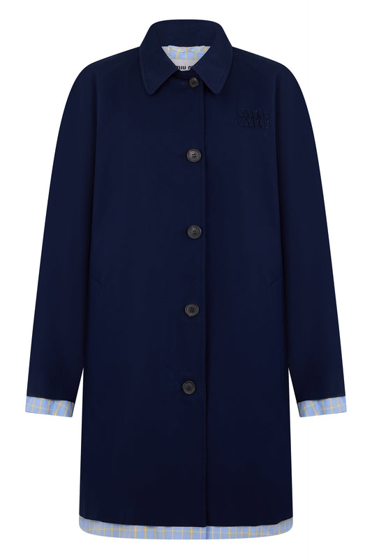 Single-breasted cotton poplin coat RTW